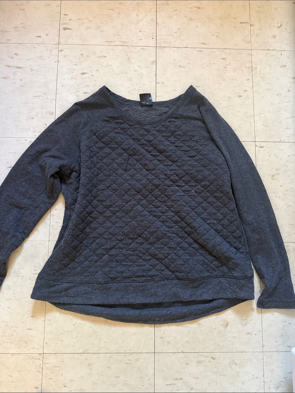 32 Degrees Black Quilted Pullover Sweatshirt